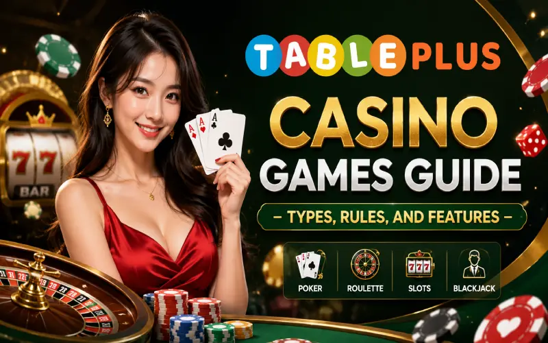 TablePlus casino games guide covering types, rules and features