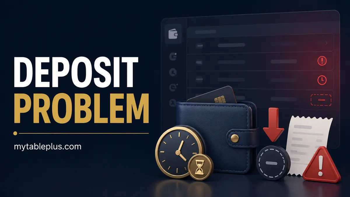 Table Plus deposit troubleshooting with pending payment status