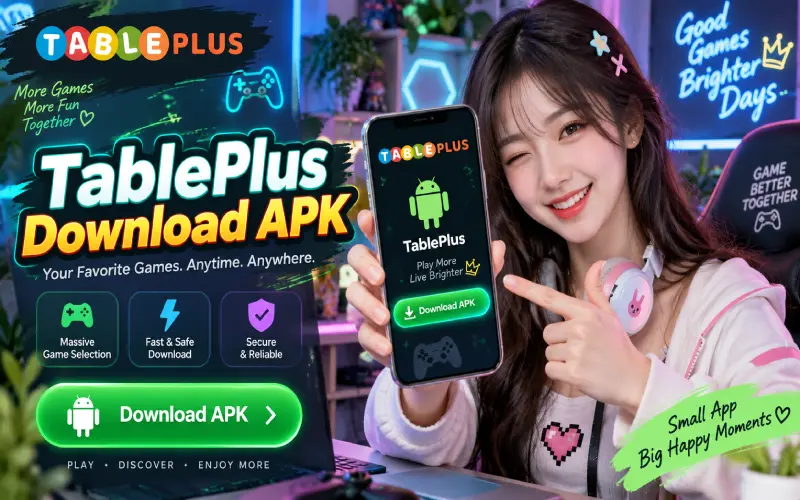 TablePlus APK download screen on an Android phone