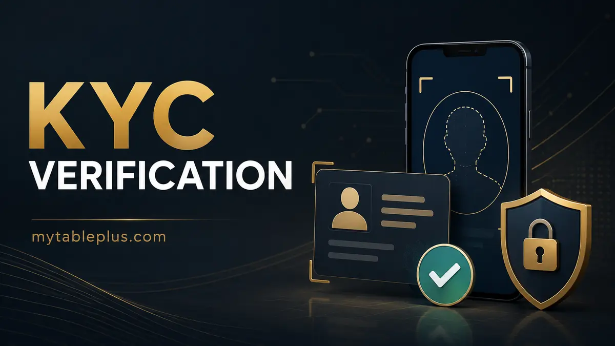 Table Plus KYC verification with identity card and privacy shield